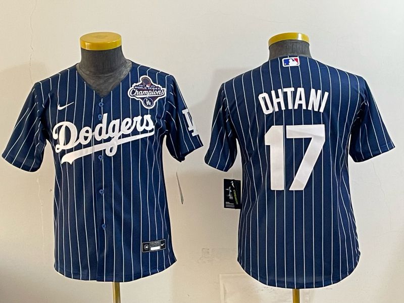 Youth Nike 2026 Los Angeles Dodgers #17 Ohtani  Blue Stripe Game MLB Jersey 120815->youth mlb jersey->Youth Jersey
